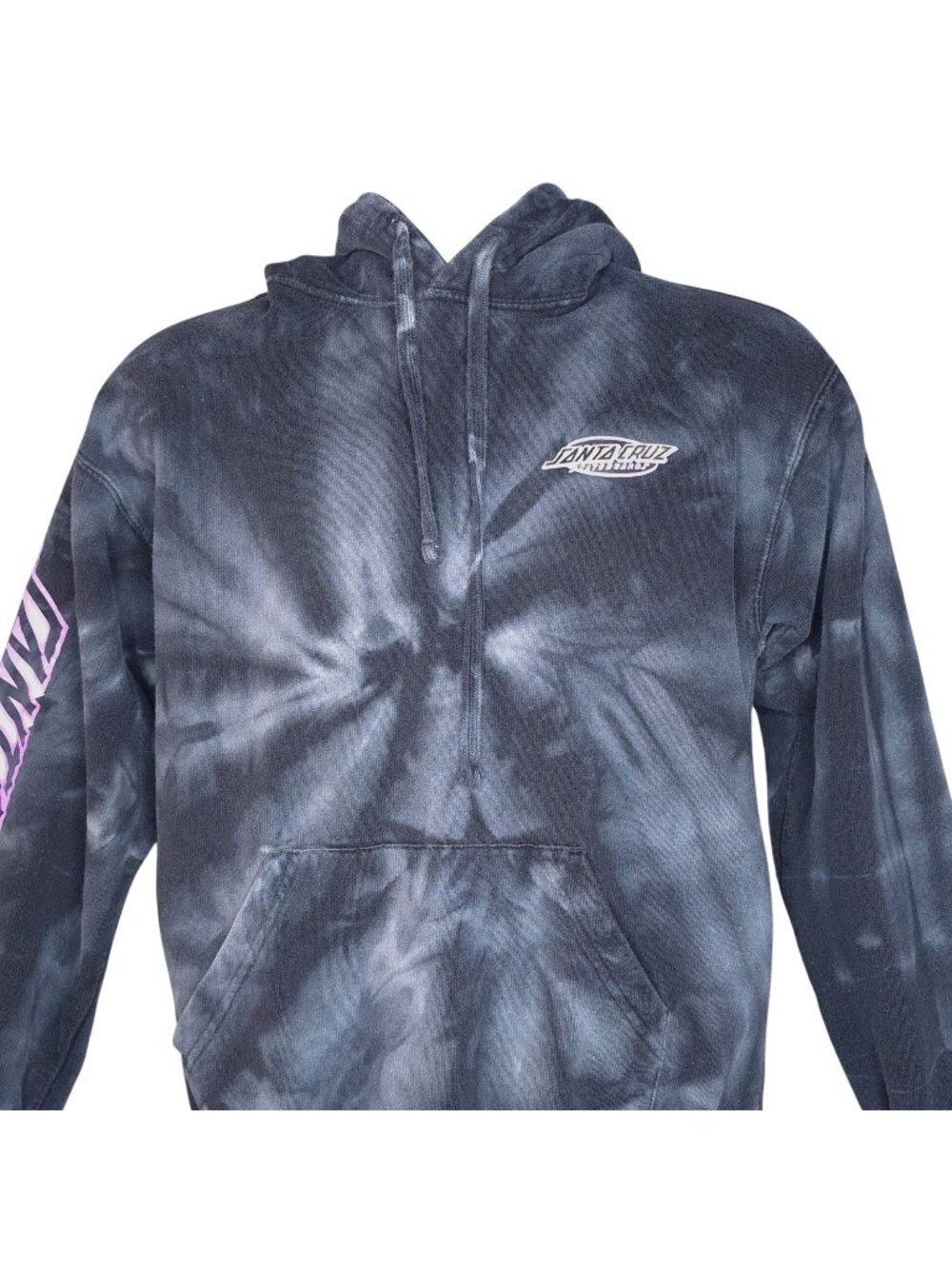 Santa Cruz Color Tone Tie Dye Hoodie Sweatshirt S Pullover Black Long Sleeve